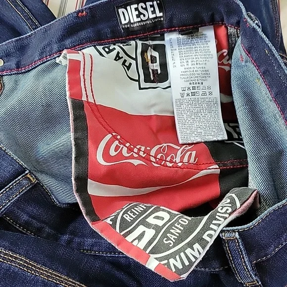 Diesel men's dark wash Carpenter Jeans feat. Coca-Cola sz 34x29 - Picture 5 of 13